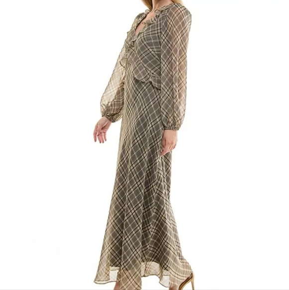 NWT Taylor Ruffled Chiffon Fit & Flare Maxi Dress - Size 6 - Picture 4 of 14